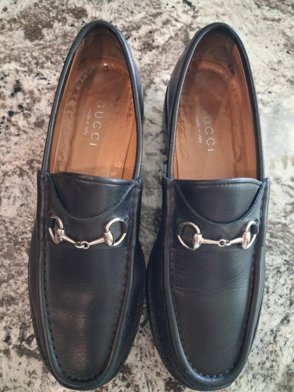 Gucci Horsebit slip-on Ladies' black leather loafers in Size 8.5B Model 101 6105